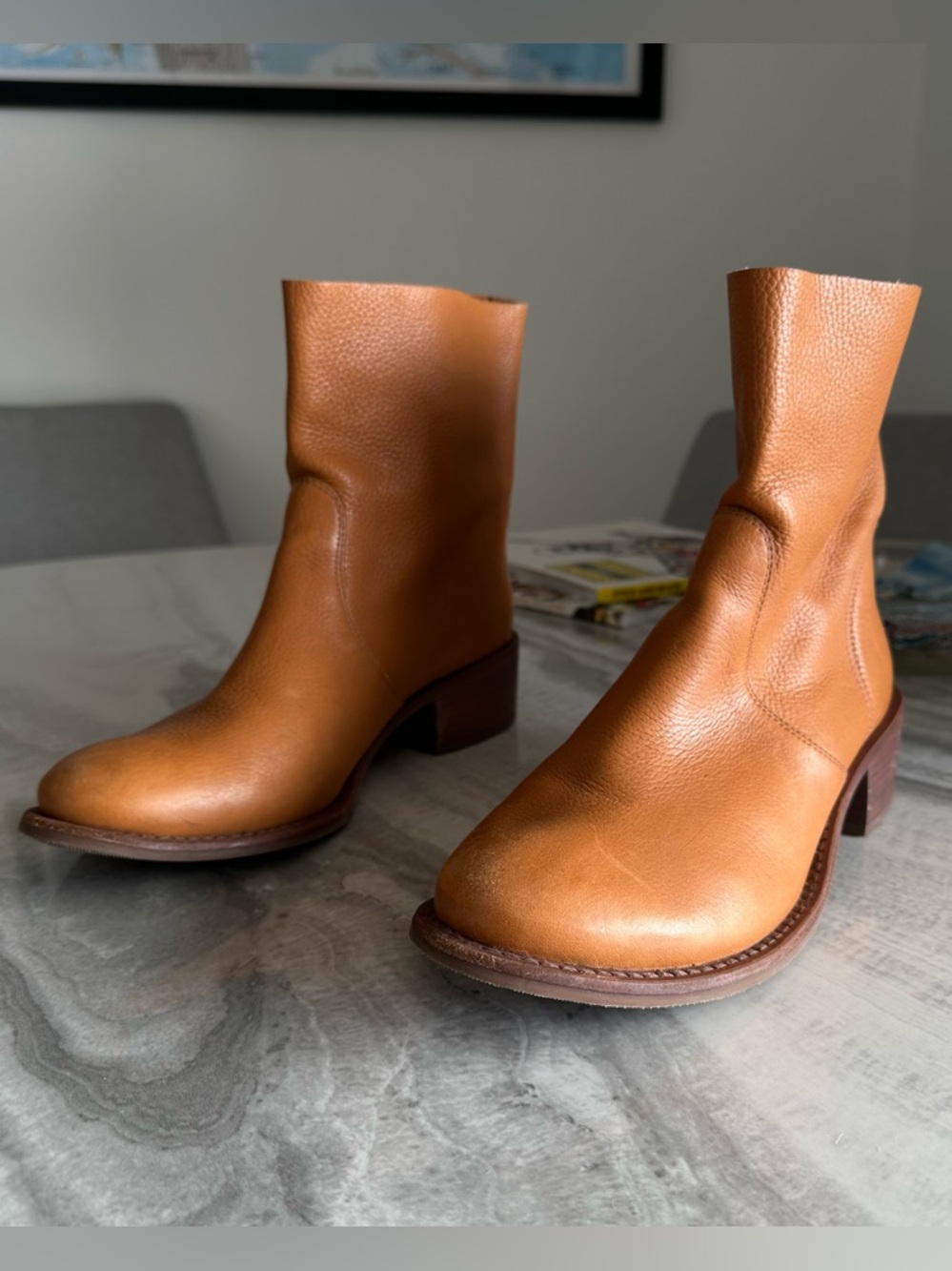 Tory Burch Siena Leather Bootie in Light Tan - Picture 3 of 11